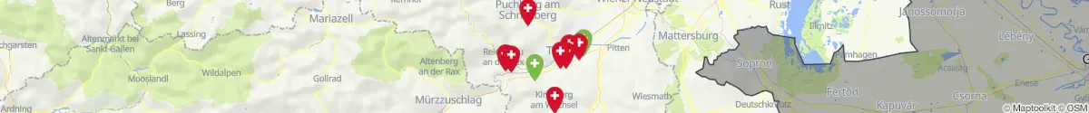 Kartenansicht für Apotheken-Notdienste in der Nähe von Breitenstein (Neunkirchen, Niederösterreich)